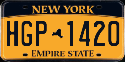 NY license plate HGP1420