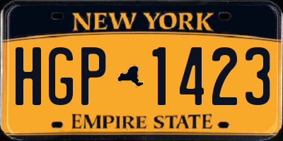 NY license plate HGP1423