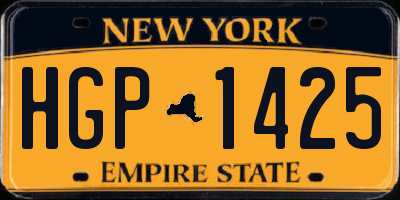 NY license plate HGP1425