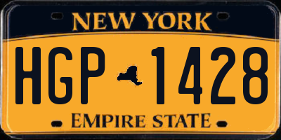 NY license plate HGP1428