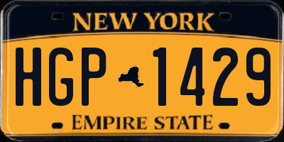 NY license plate HGP1429