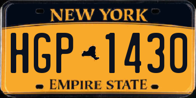NY license plate HGP1430