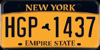 NY license plate HGP1437