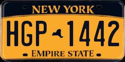 NY license plate HGP1442