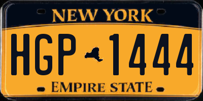 NY license plate HGP1444