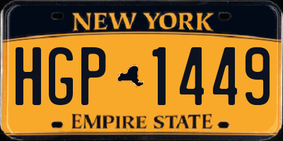 NY license plate HGP1449