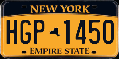 NY license plate HGP1450