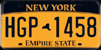 NY license plate HGP1458