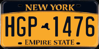 NY license plate HGP1476