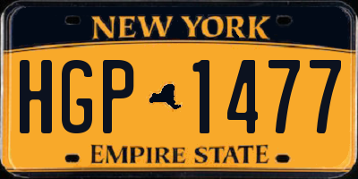 NY license plate HGP1477