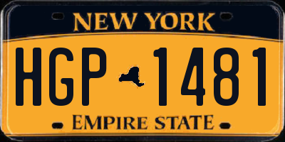 NY license plate HGP1481