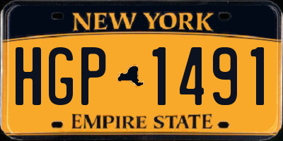 NY license plate HGP1491