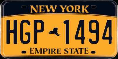 NY license plate HGP1494