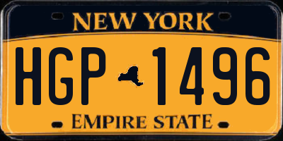 NY license plate HGP1496