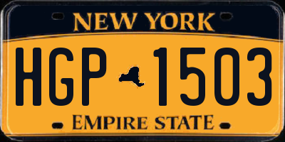 NY license plate HGP1503