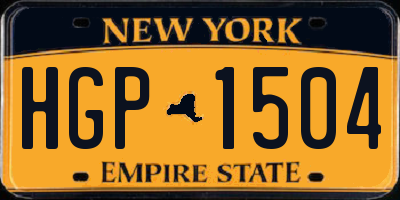 NY license plate HGP1504