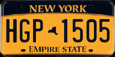 NY license plate HGP1505