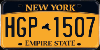 NY license plate HGP1507