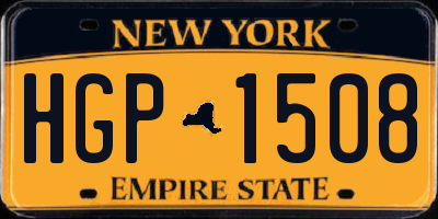 NY license plate HGP1508