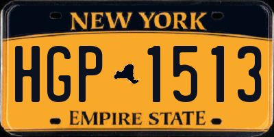 NY license plate HGP1513