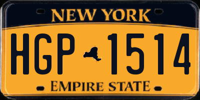 NY license plate HGP1514