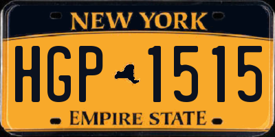 NY license plate HGP1515