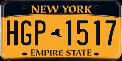 NY license plate HGP1517