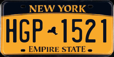 NY license plate HGP1521