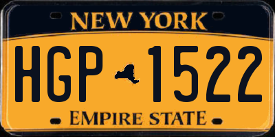 NY license plate HGP1522