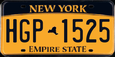 NY license plate HGP1525