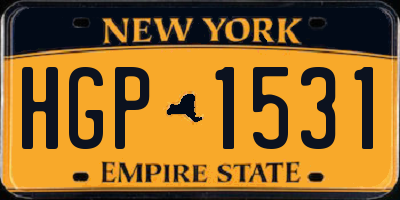 NY license plate HGP1531