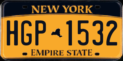 NY license plate HGP1532