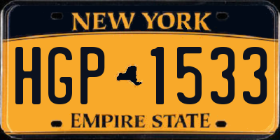 NY license plate HGP1533