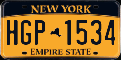 NY license plate HGP1534