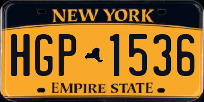 NY license plate HGP1536