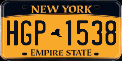 NY license plate HGP1538