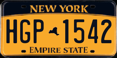 NY license plate HGP1542