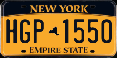 NY license plate HGP1550