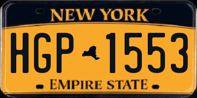 NY license plate HGP1553