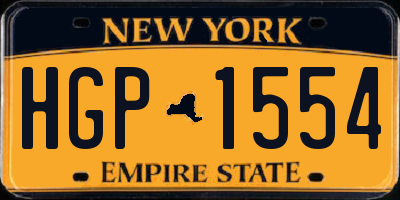 NY license plate HGP1554