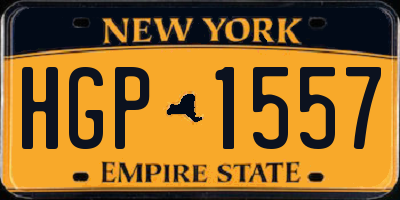 NY license plate HGP1557