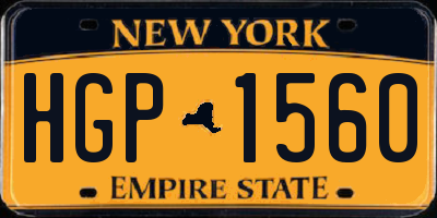 NY license plate HGP1560