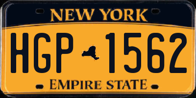 NY license plate HGP1562