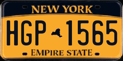 NY license plate HGP1565