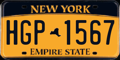 NY license plate HGP1567