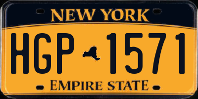 NY license plate HGP1571