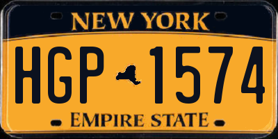 NY license plate HGP1574