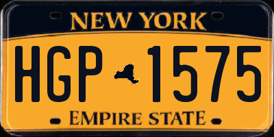 NY license plate HGP1575