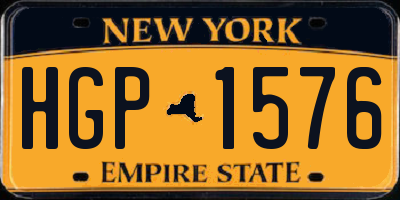 NY license plate HGP1576