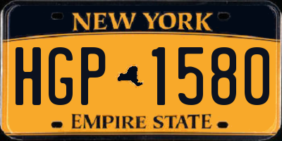 NY license plate HGP1580